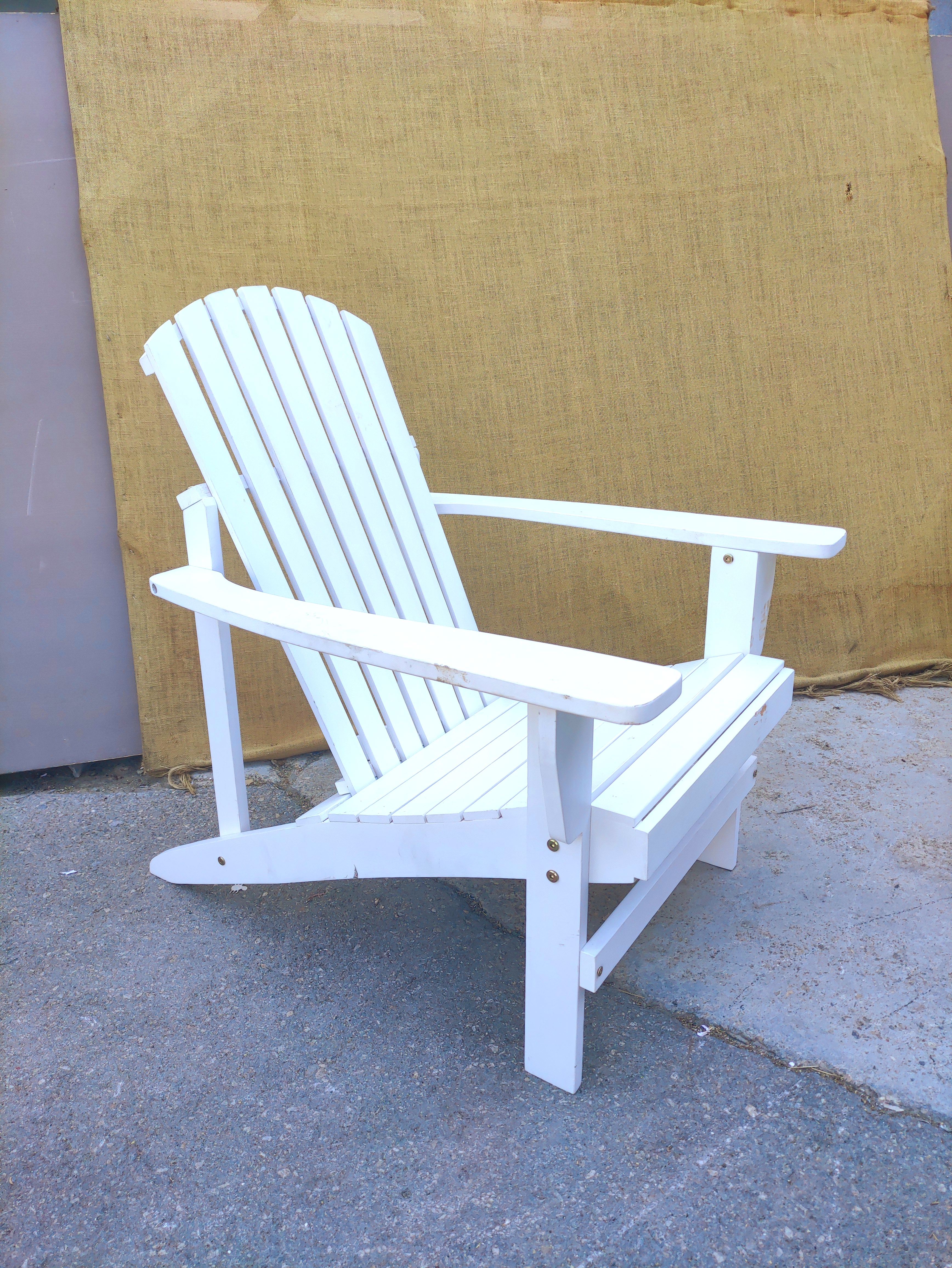 silla jardín adirondack madera blanco 6u